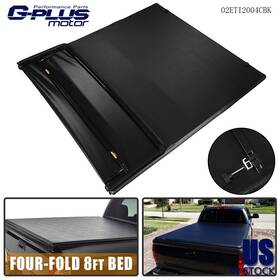 Gpl152246 Gplusmotor 4-fold Tonneau Cover 8ft Long Bed Fit For 2014-2021 Toyota Tundra Lock