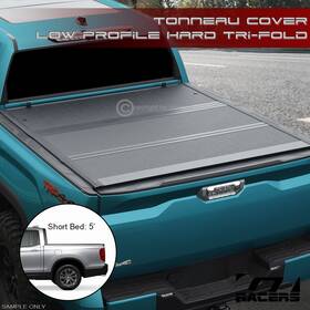 Ggtcridg175lthaa Gtracers For 2017-2026 Ridgeline 5.3ft/64 Inch Bed Lo Pro Aluminum Hard Tri Fold Tonneau Cover