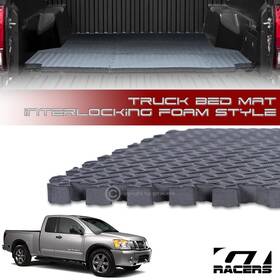 Gttbmtit046.5fbkaa Gtracers For 2004-2024 Titan 6.5 Ft 78 Inch Bed Gray Interlocking Eva Foam Truck Mats