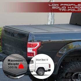 Gttccolo235lthaa Gtracers For 2023-2024 Colorado/gmc Canyon 5ft Lo Pro Aluminum Hard Tri Fold Tonneau Cover