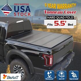 Chf-nh055f Hard Quad-fold Tonneau Cover Fits 2022 Toyota Tundra 5.5ft Frp Short Bed