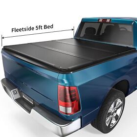 Ricp-nh062 Hard Tri-fold Tonneau Cover For 2016-2022 Toyota Tacoma 5foot 60.5inch Bed Deck Rail