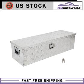 H17675616ld Hdautoworld 39 Inch X13 X10 Silver Aluminum Pickup Truck Trunk Bed Tool Box Trailer Storage Lock