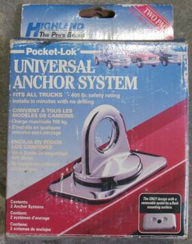 Highland 042899134008 New In Box Pack Of 2 Universal Anchor System # 13400 Removable Eyelet