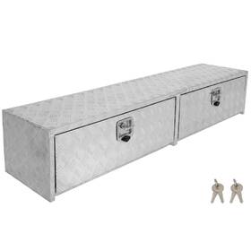 Hightechdeals8 Htc18328a186s 72 Inch X13 X16 Aluminum Storage Tool Box 4x Chain 2x Lock For Truck Home Garage