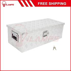 13219003 Hilamps 30ftft 14ftft 10 Inch Aluminum Pickup/rv/truck Bed Tool Box Trailer Storage Lock Silver