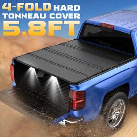66m04250102c366 Honormotor 5.7/5.8ft 4 Fold Hard Truck Bed Tonneau Cover For 2017-24 Nissan Titan Non-xd