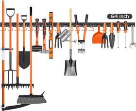 97792 Horusdy 64 Inch Adjustable Storage System Wall Mount Black Orange