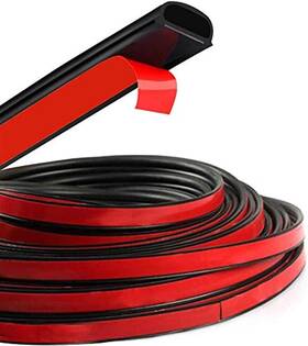 Hs-c001038x8 Hotsystem D-shape Door Rubber Seal Strip Weatherstrip 3m Self 26.25feet Black