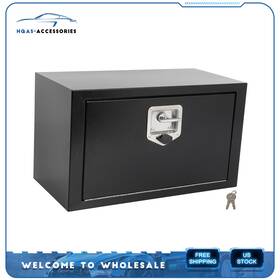 Hqas-accessories Hqa183ac190ce 24 Inch 14 13 Black Iron Underbody For Truck Storage Tool Box With Lock 1
