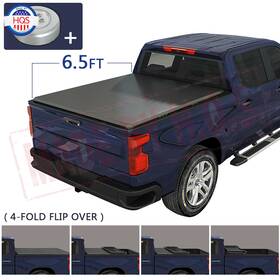 Cmtt82034 Hqs 6.5ft 4-fold Tonneau Cover Truck Bed For 2007-2013 Chevy Gmc Sierra Silverado