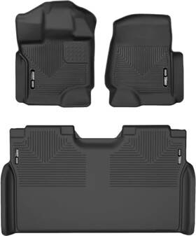 94041 Husky Liners Weatherbeater Floor Mats Fits 2015-2025 Ford F-150 Black