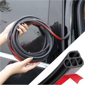 Tiao-1408 Ihotder Car Door Rubber Seal Strip Double Layer L Shape Automotive Weather 16.4ft