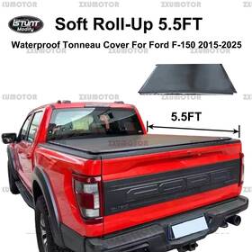 Istunt 10051957 Waterproof Soft Roll-up 5.5ft Truck Bed Tonneau Cover For Ford F-150 2015-2025