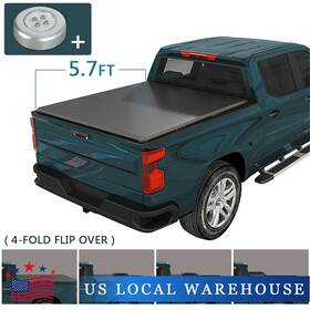 199-cmtt82018-jds Jdmspeedmotor2021 Bed Soft 4-folding Tonneau Cover For 2009-2023 Dodge Ram 3500 2500 1500 5.7 Ft