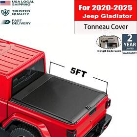 Dg091857-1 Jintu 5ft Retractable Hard Roll-up Truck Bed Tonneau Cover For 2020-2025 Jeep Gladiator