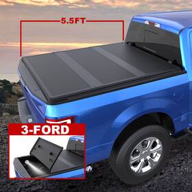 201m042442-n Jmotorparts 5.5ft Bed Truck Tonneau Cover For 07-24 Toyota Tundra On Top Tri-fold Fiberglass