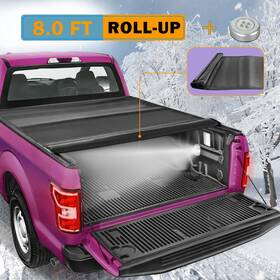 M44213t Jpcteam 8ft Roll Up Truck Tonneau Cover For 1988-07 Chevy Silverado Gmc Sierra With Led
