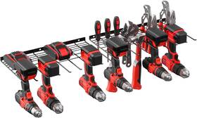 Fy-dzj015d-b Junnuj 2 Pack Power Tool Organzier Wall Mount Heavy Duty 8 Drill Black