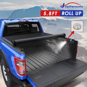 18m44301b620201118 Jupiterauto 5.7/5.8ft Roll Up Tonneau Cover For 2009-2024 Dodge Ram 1500 Truck Bed With Led