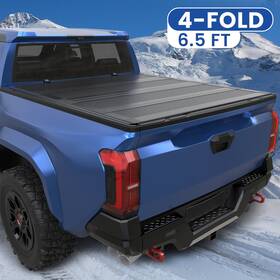 4296bm042365 Jupiterauto 6.5ft 4-fold Frp Low Pro Hard Tonneau Cover For 09-18 Dodge Ram 1500 10-24 2500