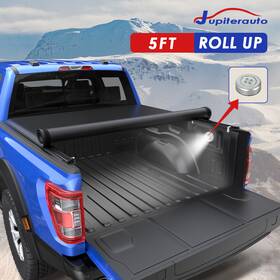 4296bm44701w Jupiterauto 5ft Tonneau Cover Soft Roll Up For 17-24 Honda Ridgeline Truck Bed Waterproof