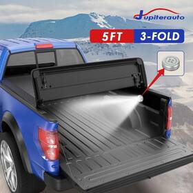 M32601yb609092020 Jupiterauto 5ft Soft Tonneau Cover Tri-fold For 20-23 Jeep Gladiator Jt Pickup Truck Bed