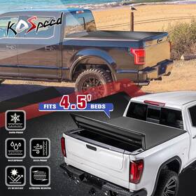 Ko74075s Ko Speed Aluminum Frame Vinyl Soft Top Tri-fold Tonneau Cover For 22-24 Maverick 4.5ft Bed