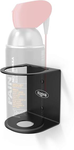 Koova 810064960024 Aerosol Spray Can Holder Easy Install Wall Mount Heavy-duty Black