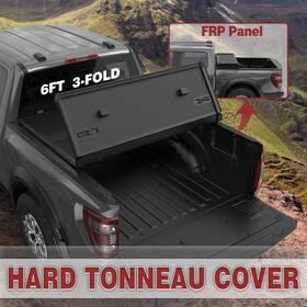 M042546c6 Kuipermotor 6ft Hard Truck Tonneau Cover 3-fold For 2005-2024 Nissan Frontier Fiberglass New