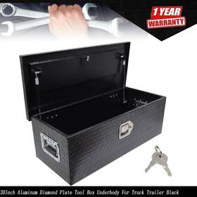 Tur506946i Labwork For Pickup Trailer Rv Storage Tool Box Black Aluminum Truck Toolbox 30inch