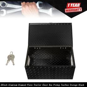 Tur541530i Labwork 20 Inch Aluminum Diamond Plate Trailer Chest Box Pickup Toolbox Storage Black