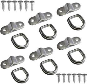 Lekp-032 Le Kapmoz D Rings Tie Down Anchors Hooks For Trailer Truck Bed Bracket 1/4 Inch 6 Pack