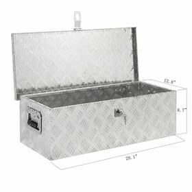 Ase10553 Leadzm 29 Inch Aluminum Tool Storage Box Truck Flatbed Tongue Lock Case Us Free Shipping