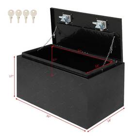 Eb-332712-71 Leadzm 30 Inch Truck Bed/ Trailer Aluminum Tool Box Pickup Trunk Storage Black / Rv