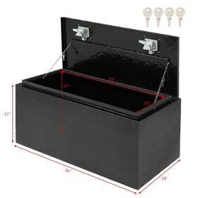 Yi-332712-72 Leadzm 36x18 Inch Heavy Duty Black Aluminum Tool Box Truck Storage Underbody Atv / Trailer