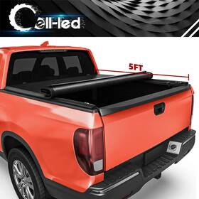 Ledkingdomus 197839700253 5ft Truck Bed Tonneau Cover Roll Up For 2017-25 2026 Honda Ridgeline Waterproof