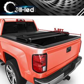 Ledkingdomus 199449291343 5.8ft Soft Tri-fold Tonneau Cover For 2014- 2018 Chevy Silverado 1500 Gmc Sierra