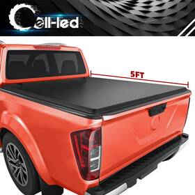 Ledkingdomus 199449291800 5ft Roll Up Tonneau Cover For 2005- 2025 Nissan Frontier Truck Bed With Lamp