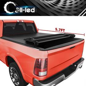 4-fold Ledkingdomus 199449407324 5.7ft Bed Tonneau Cover For 2009- 2025 Dodge Ram 1500 Crew Cab Soft