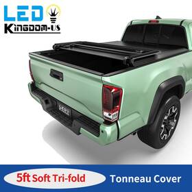 Beysh0e6in Ledkingdomus 5ft Soft Tonneau Cover 3-fold For 2017-2025 Honda Ridgeline Truck Bed Waterproof