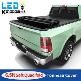Beysh24mme Ledkingdomus 6.4/6.5ft 4-fold Tonneau Cover For 2002-2026 Dodge Ram 1500 2500 3500 Truck Bed