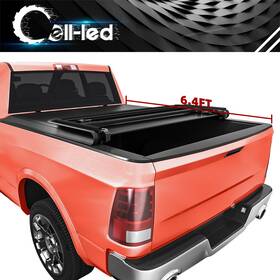 Beyshh75n8 Ledkingdomus Soft 3-fold Tonneau Cover For 2002-2025 Dodge Ram 1500 2500 3500 6.4ft Truck Bed