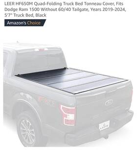 650928 Leer 650298 Hf 650m #650928 19-24 Ram 1500 Quad Fold Tonneau Cover