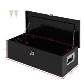 Et-332712-68 Likedeal 30 Inch Black Aluminum Pickup Truck Trunk Bed Tool Box Trailer Storage Lock With Key