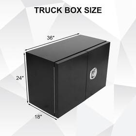 Littlestar2018 Tl66525 Black 36 Inch X 18 24 Steel Underbody Tool Box With Barn Door Heavy Duty Truck