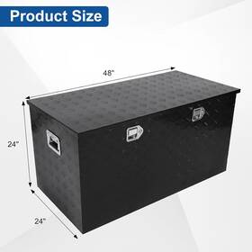 Littlestar2018 Tl67557-g Black 48 Inch X 24 Heavy Duty Aluminum Stripes Plated Waterproof Tool Box