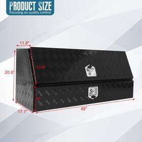 Littlestar2018 Tl67574 Black 48 Inch X17.7 X20.8 Aluminum Stripes Plated Truck Tool Box Pick Up With Drawer