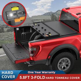 M042201-k Longhongauto 5.8ft 3-fold Hard Tonneau Cover Truck Bed For 2014-18 Chevy Silverado Gmc Sierra