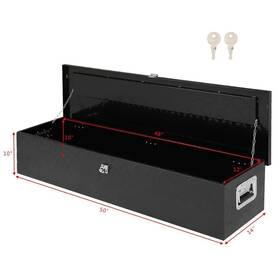 Ab-332712-69 Lonzyhome 49 Inch Aluminum Tool Box Tote Storage For Truck Pickup Bed Trailer Tongue Black